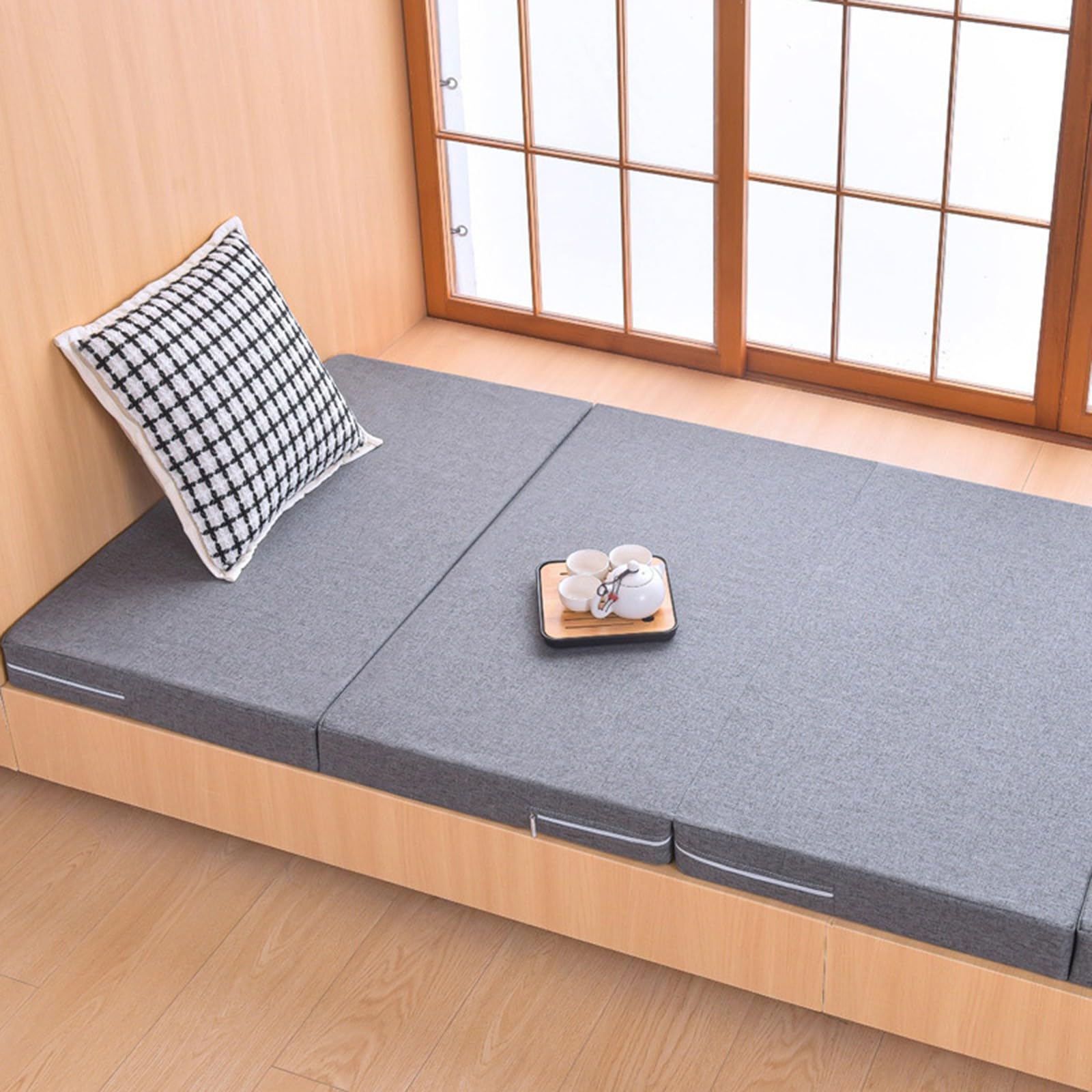 Tapis De Couchage D'été en Bambou, Coussin De Couchage De Refroidissement en Rouleau, Matelas en Rotin Doux Et Respirant Absorbant La Sueur pour Lit Double Simple,Marron-c,120x195cm,Uptodate43