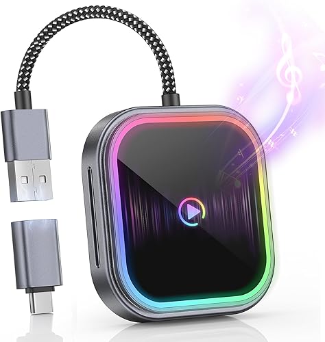Visoud Wireless CarPlay & Android Auto Adapter, 2-in-1 Car Dongle Convert Wired 