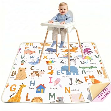 Basumee Splat Mat for Under High Chair, Waterproof & Mess-Proof Floor Mat