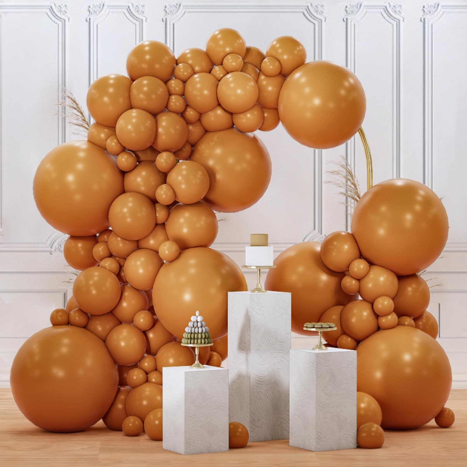 PartyWoo Tan Balloons 140 pcs Assorted Sizes 5-18 Inch Boho Neutral Latex Balloon Arch Kit for Birthday Safari Baby Shower Jungle Party Decorations - main product image