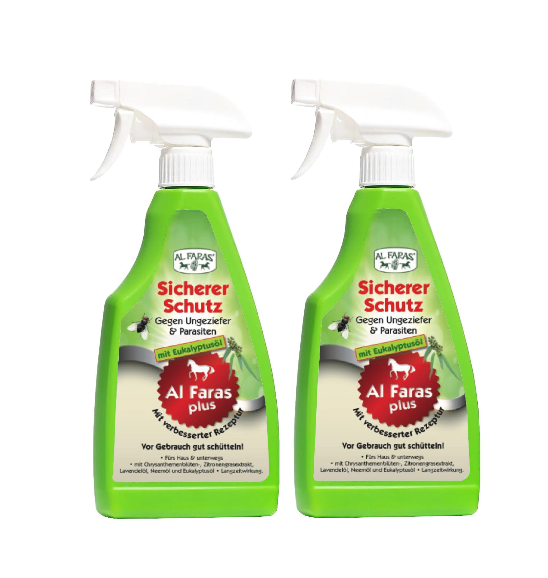 AL FARAS Sicherer Schutz Insektenschutz 2x500 ml | Anwendungsfertige Flüssigkeit für Haus, Terrasse und Garten gegen kriechende Insekten, Ungeziefer und Parasiten