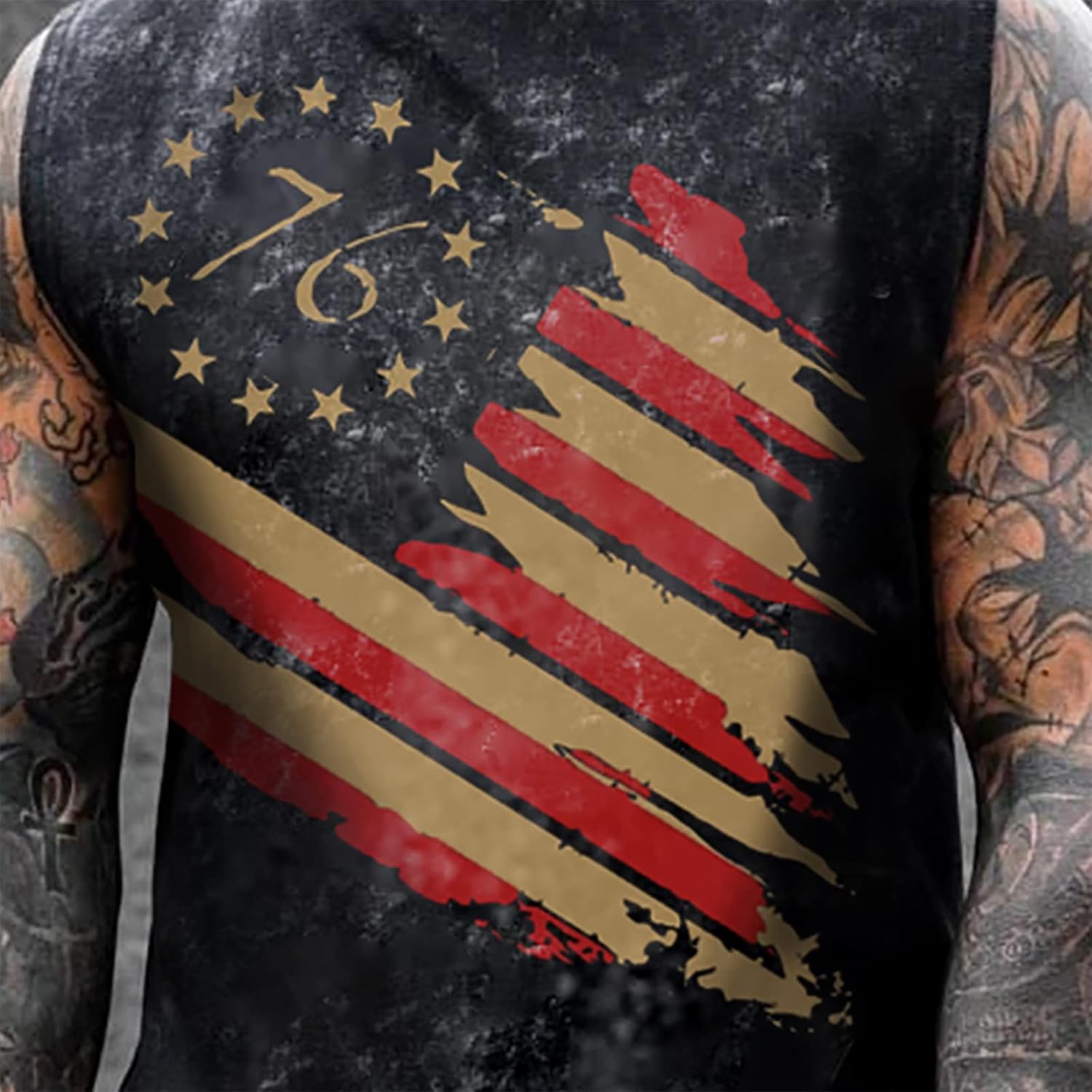 Mens Skull 3D Graphic Print Shirts Tank Tops Gym Workout Crew Neck Sleeveless Casual Shirts Tops - Image 3