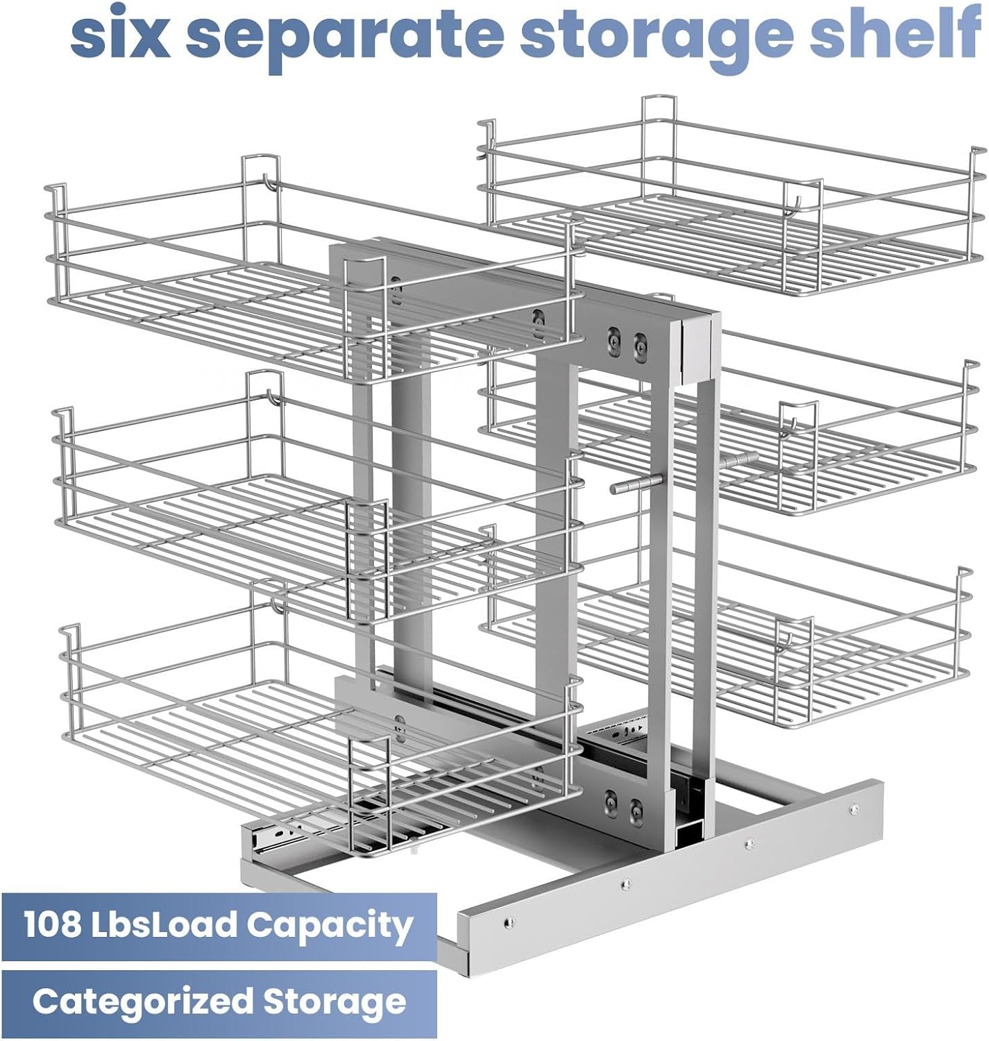 Over Sink Dish Drying Rack,Premium 304 Stainless Steel Over Sink Dish Rack - 6-Tier Heavy Duty 108lbs, Commercial Grade Rustproof Organizer