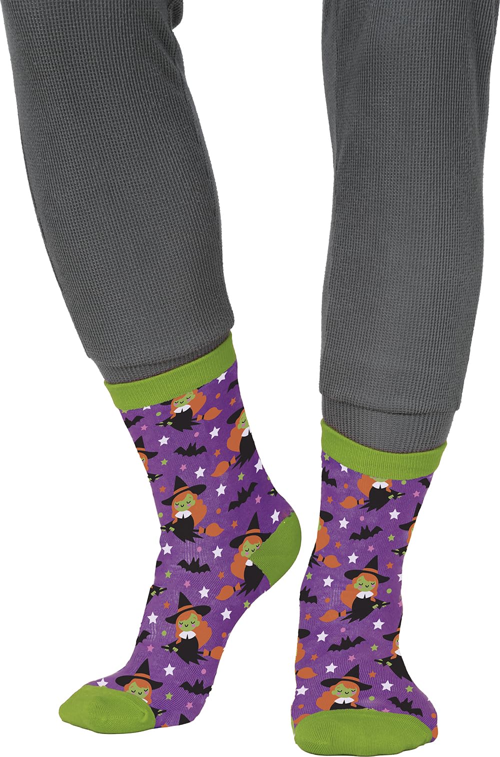 FIESTAS GUIRCA | Witches Halloween Socks (36-38) - Textile Accessory for Witch Costumes and Halloween Parties - Ideal for All Users in Celebrations and Events - Multicoloured