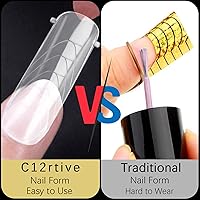 Vista 4 de 130 piezas de formas de uñas dobles, extensión ovalada plana, formas de uñas de gel de polietileno, cobertura completa, moldes de uñas