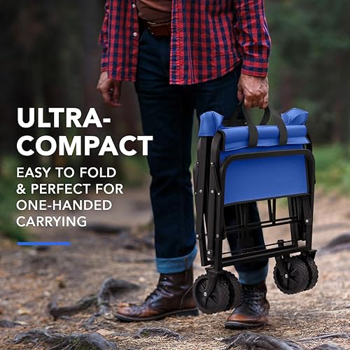 Miniatura 4 de Carro plegable y resistente con mayor capacidad, perfecto para ir de compras, eventos deportivos, comestibles, mudanzas, camping, lavandería, playa,