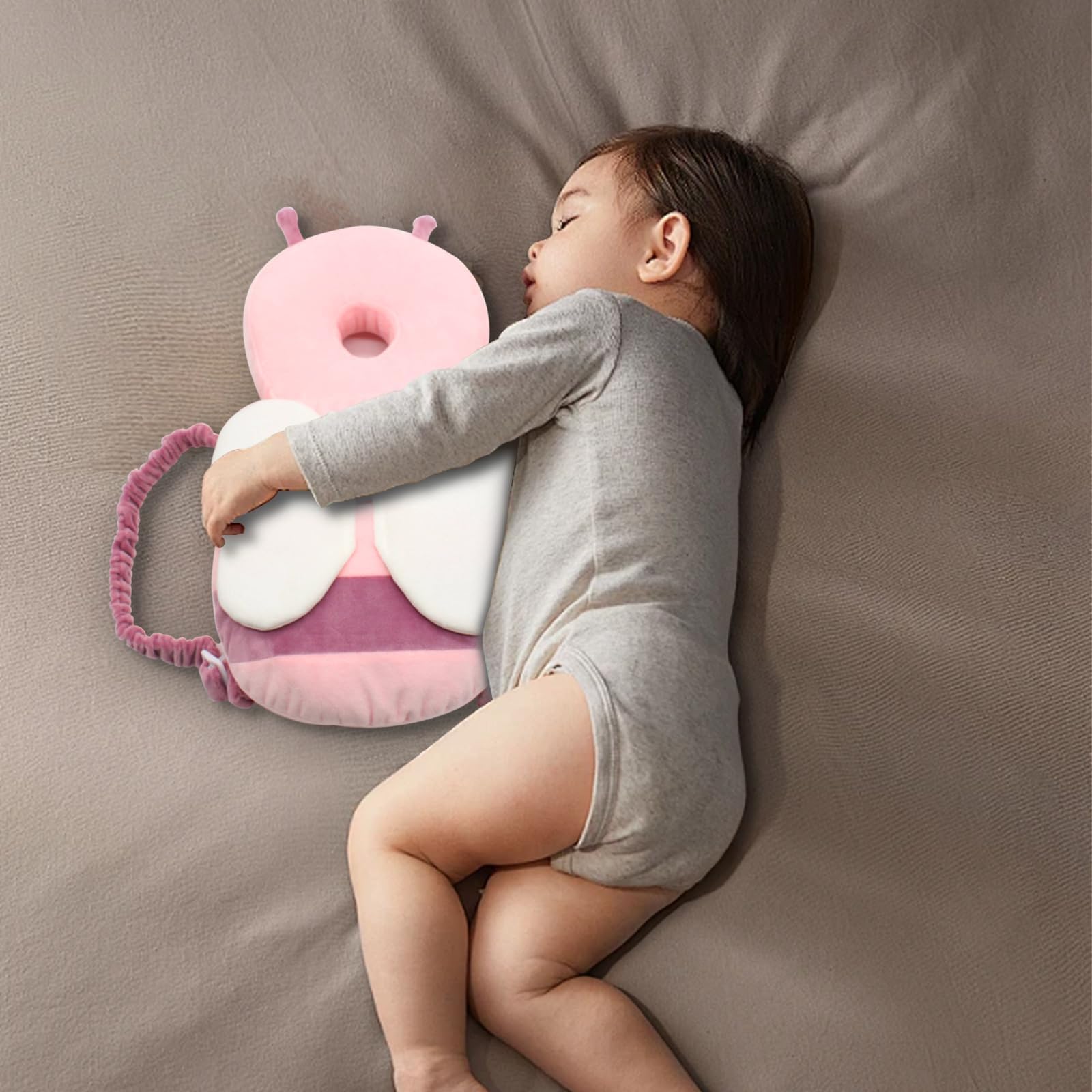 Protector de Cabeza para Bebés, Almohadilla Protectora Ajustable Contra Impactos, Suave y Transpirable, Adecuada para Bebés que Gatean de 4 y 36 Meses (Rosa)