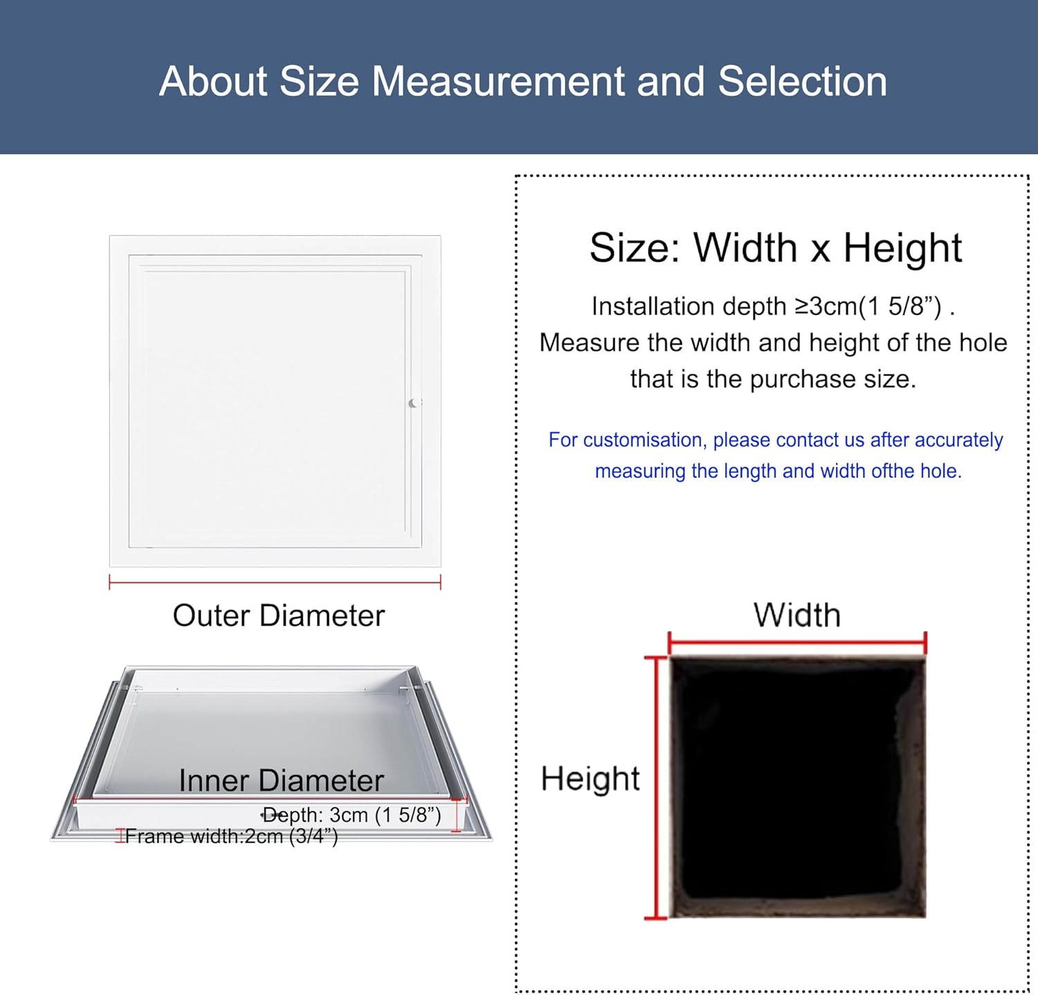 Metal Drywall Access Panel - Attic Access Door for Easy Plumbing Inspection & Maintenance, Customizable Size (20x30in/50x76cm), Secure Wall & Ceiling Hatch Cover