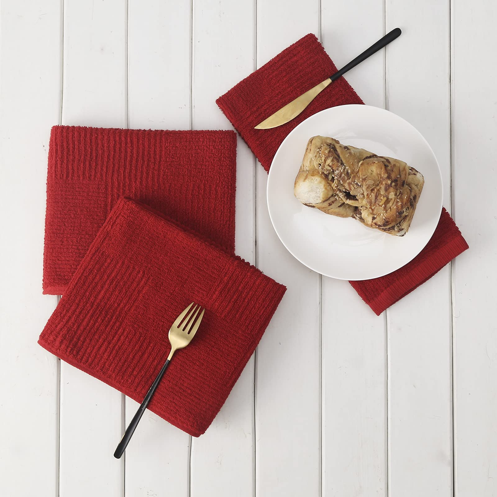 Glynniss Paños de cocina para cocina, toallas de cocina 100 % algodón (rojo, 40,6 x 66 cm)