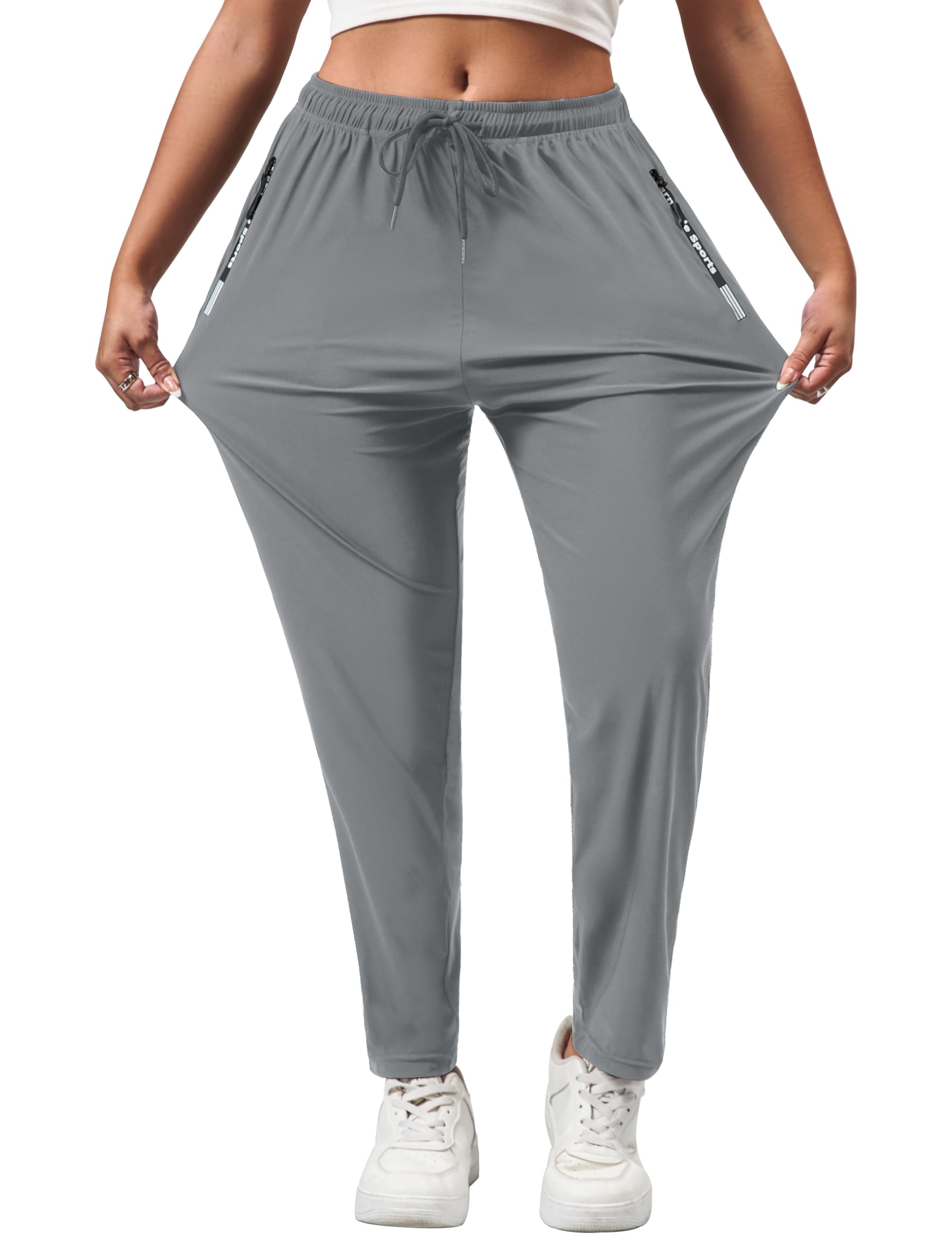 Warmrole Women's Hiking Travel Pants Stretchy Elastic Waist Drawstring Active Pants for Women, M-XXL