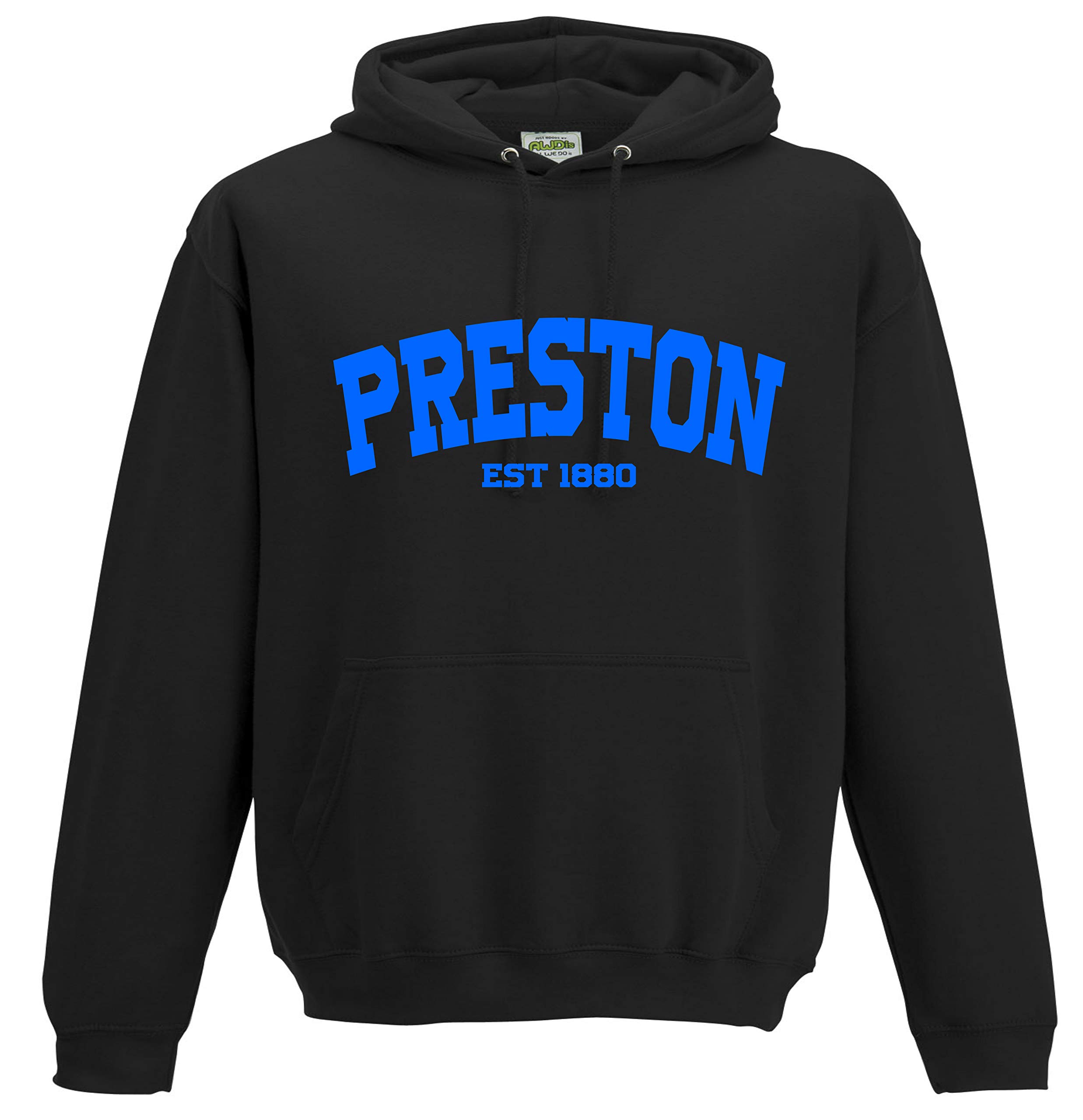 All About The Print Boys Black Preston Established In 1880 Premium Hoodie Gift Medium