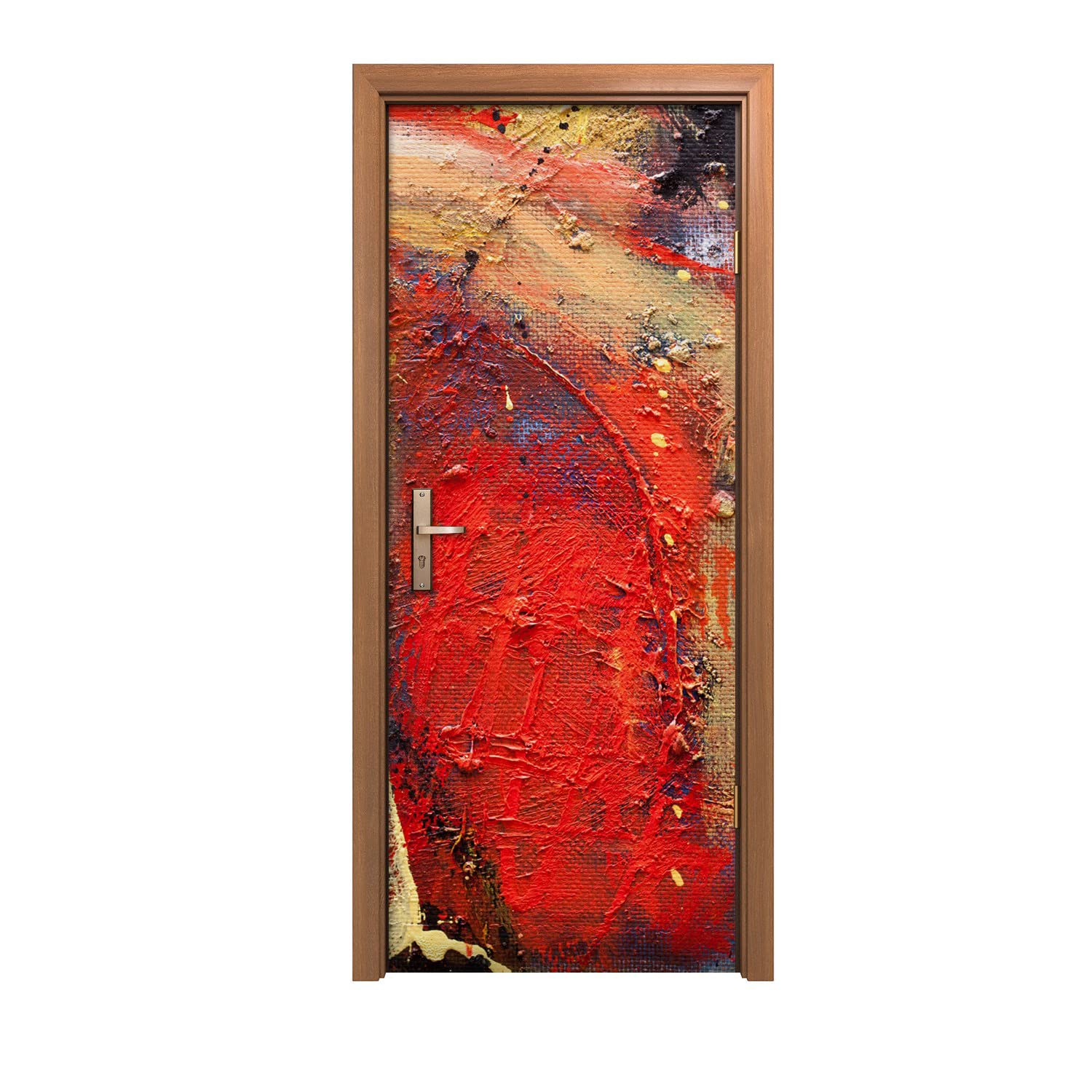 Autocollant de porte mural 90x200cm décoration design d'intérieur poster motif huile