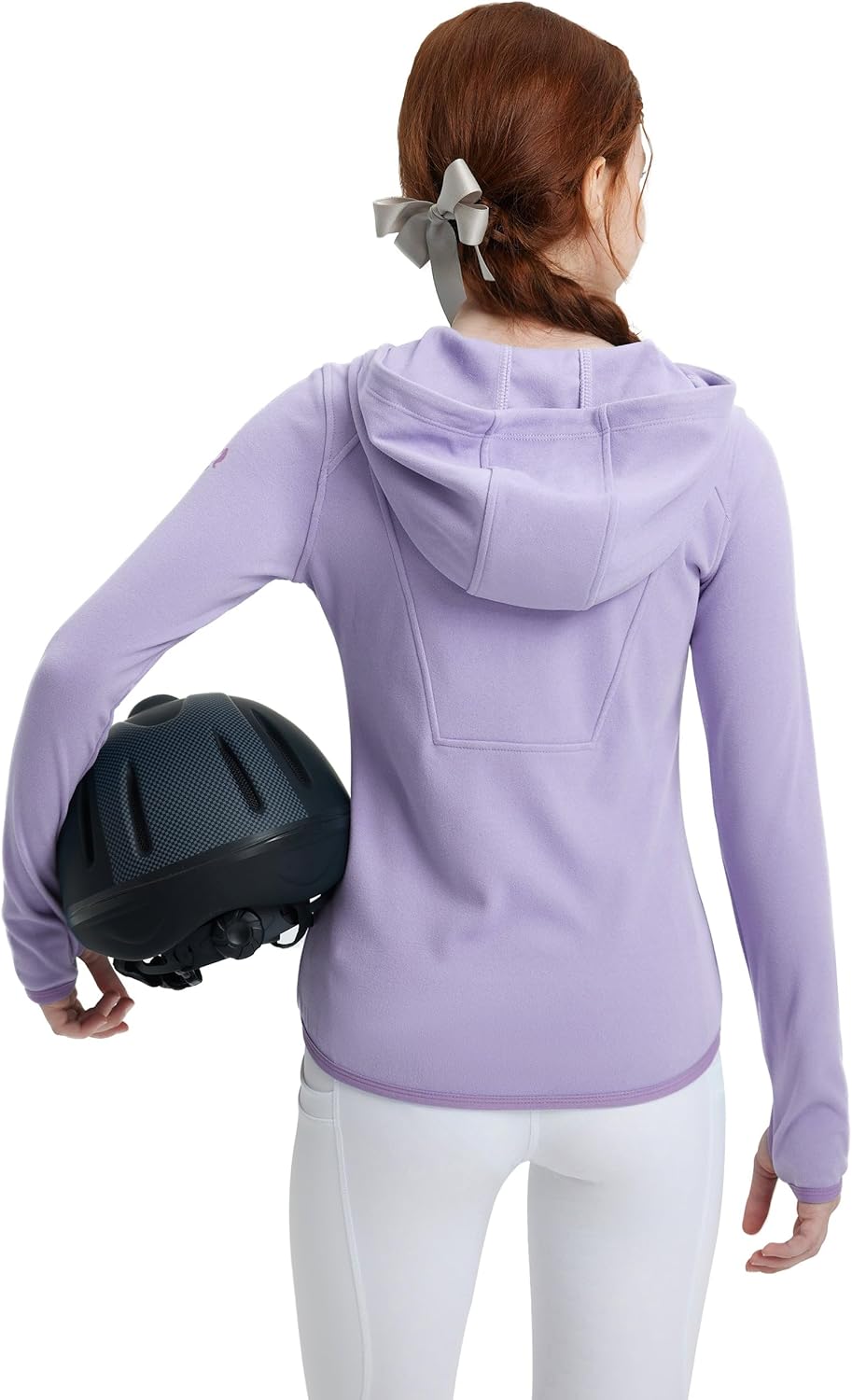 FitsT4 Sports Girls Fleece Horse Riding Shirts Full Zip Up Long Sleeve Kids Equestrian Jackets W Thumbholes Warm Sweatshirts