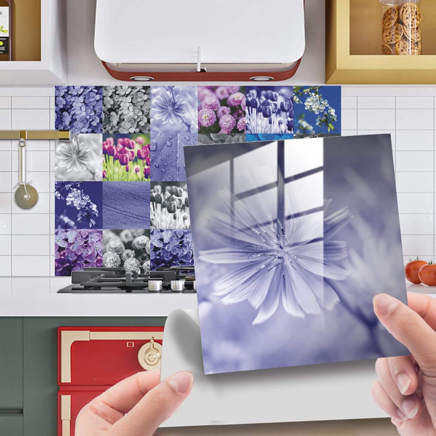 10 Retro Fliesenaufkleber - Weiße Vögel Muster Selbstklebend 15x15cm