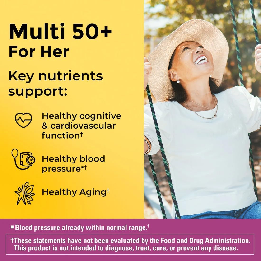 Nature Made Multi for Her 50+ Vitamin & Mineral Tabs, 90 ct (Pack of 2) (Packaging May Vary)