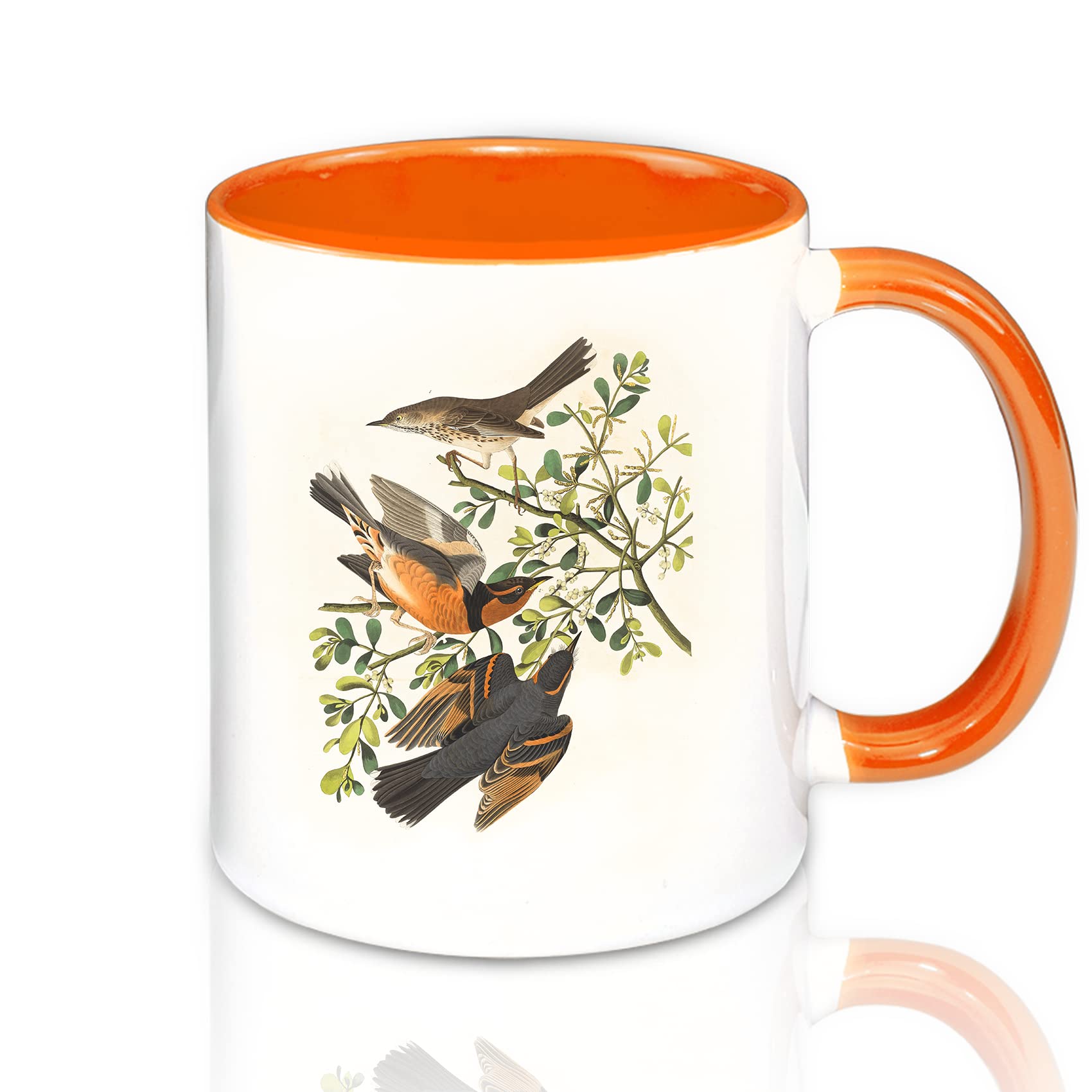 Juego de 12 tazas blancas de sublimación color interior (naranja)