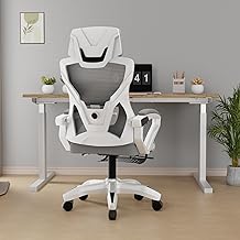 beAAtho Astra: with Luxurious Leg Support, 4D Lumbar Support, 145° Recline & Adjustable Tilt Office & Study Mesh High Back Chair (White Grey)