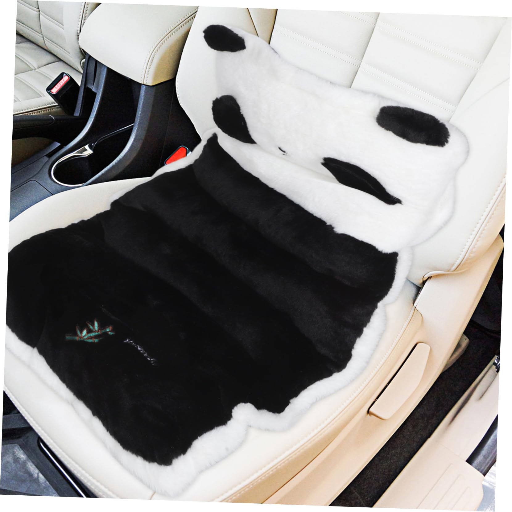 MAGICLULU Gepolstertes Gartensitzkissen aus Plüsch mit Panda Design Weiches Sitzkissen für Autofahrer Geeignet als Winter Auto Zubehör für Kaltes Wetter im Innenraum
