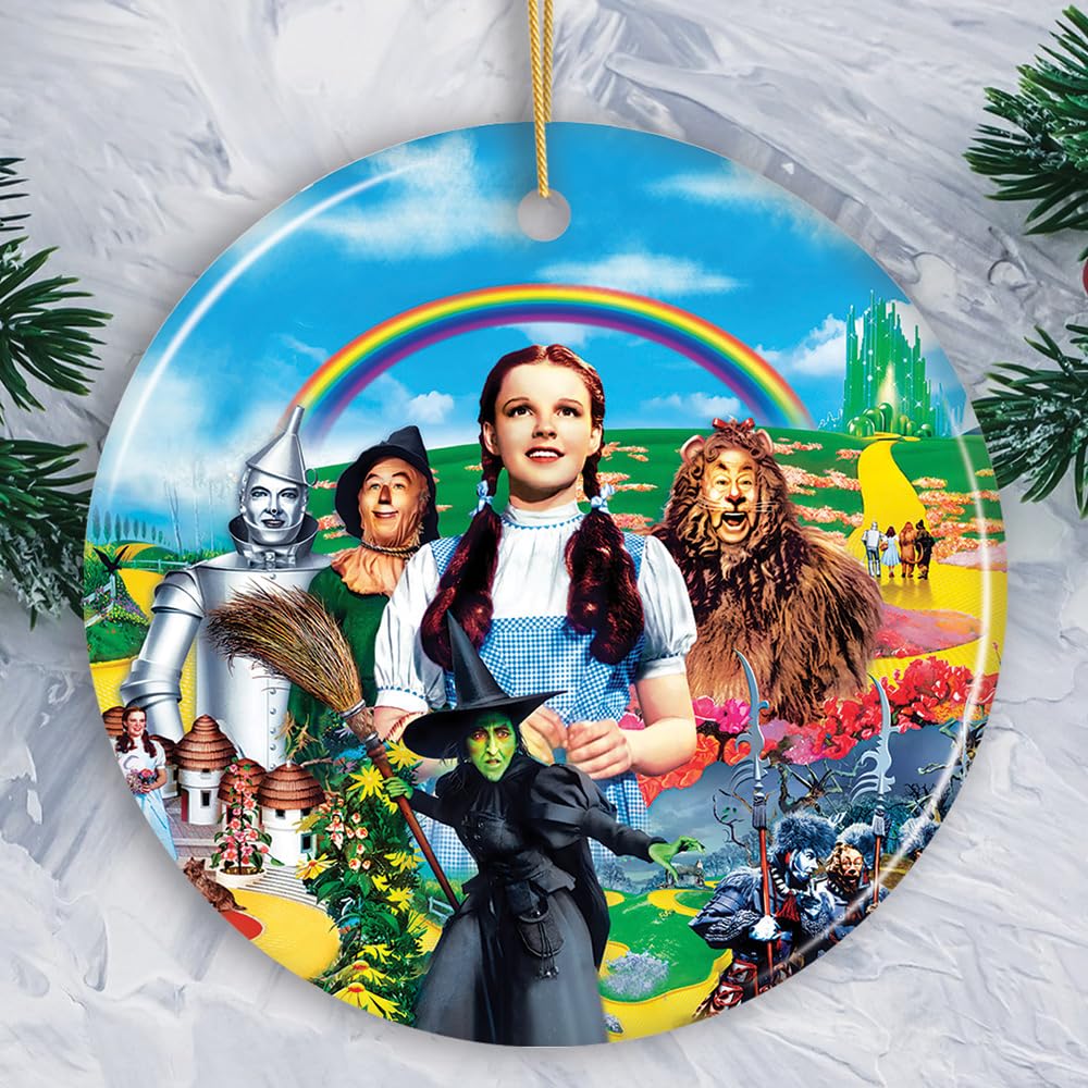 Vibrantly Colorful and Classic Wonderful Wizard of Oz Christmas Ornament (Circle)