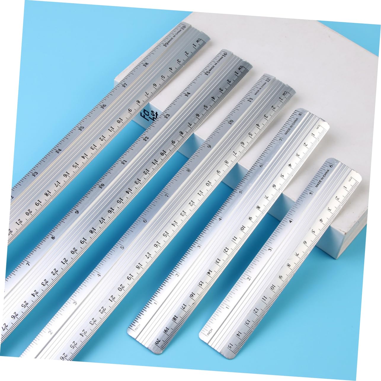 Housoutil 2 Juegos Regla De Aluminio Gobernante Regla Maquinista De Medición s Artesanales De Precisión Set De s Recta Metálica Silver 10 Uds * 2