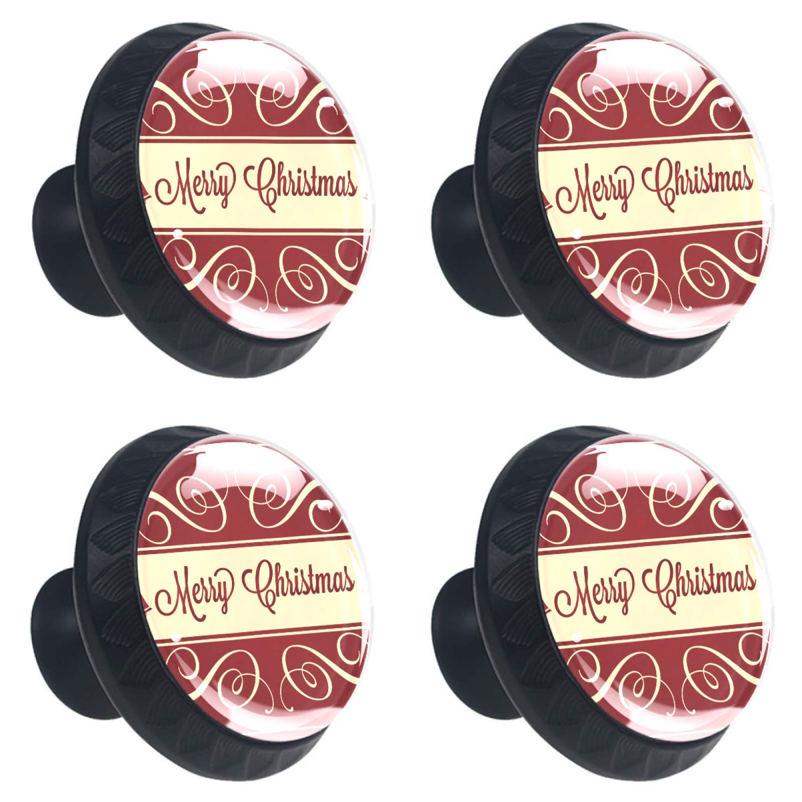 Boutons de cuisine Merry Christmas en verre | Cadeau déco de Noël pour vos placards