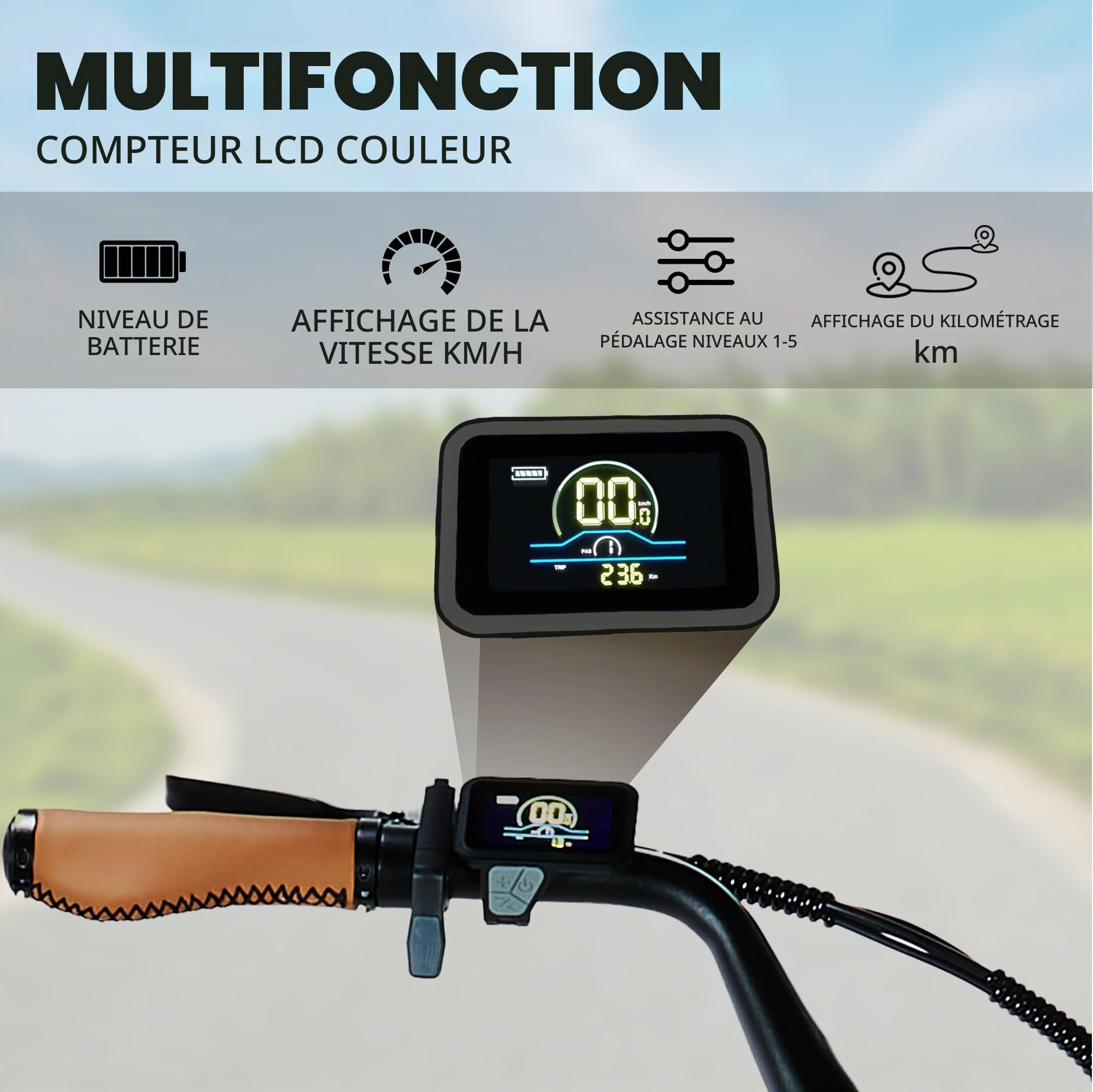 Vélo électrique 26 Pouces 3.0 Fat Bike Electrique Adulte Ebike avec Dérailleur 7 Vitesses,Batterie 48V20Ah,Suspension Avant,Frein à Disque