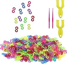 S Clips Rubber Band Clips, Colourful Loom Band S Clips Plastic Band Clips Connectors Refills Bracelet Kit Clip for Craft Making DIY Bracelet Connector Weaving Necklace Jewelry Accessories (600)
