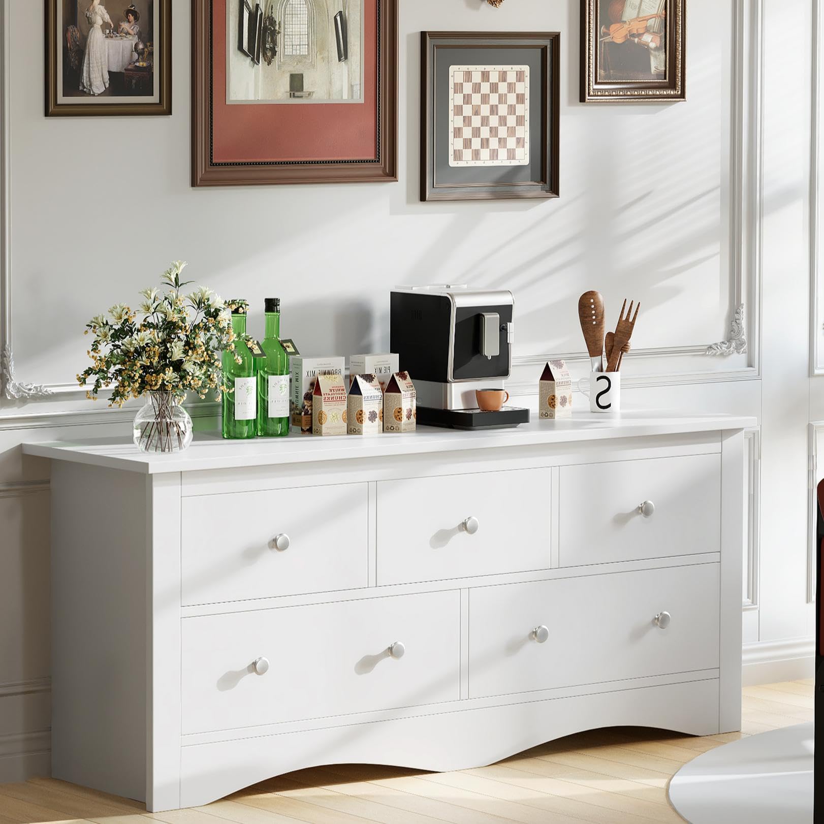 stand up dresser Amazon.com: Furmax 5 Dresser for Bedroom, Wood Dresser, Chest of Drawers,  for TV up to 65 inch, TV Stand Storage Chest of Drawers for Hallway,  Entryway, Living Room (White) : Home & Kitchen