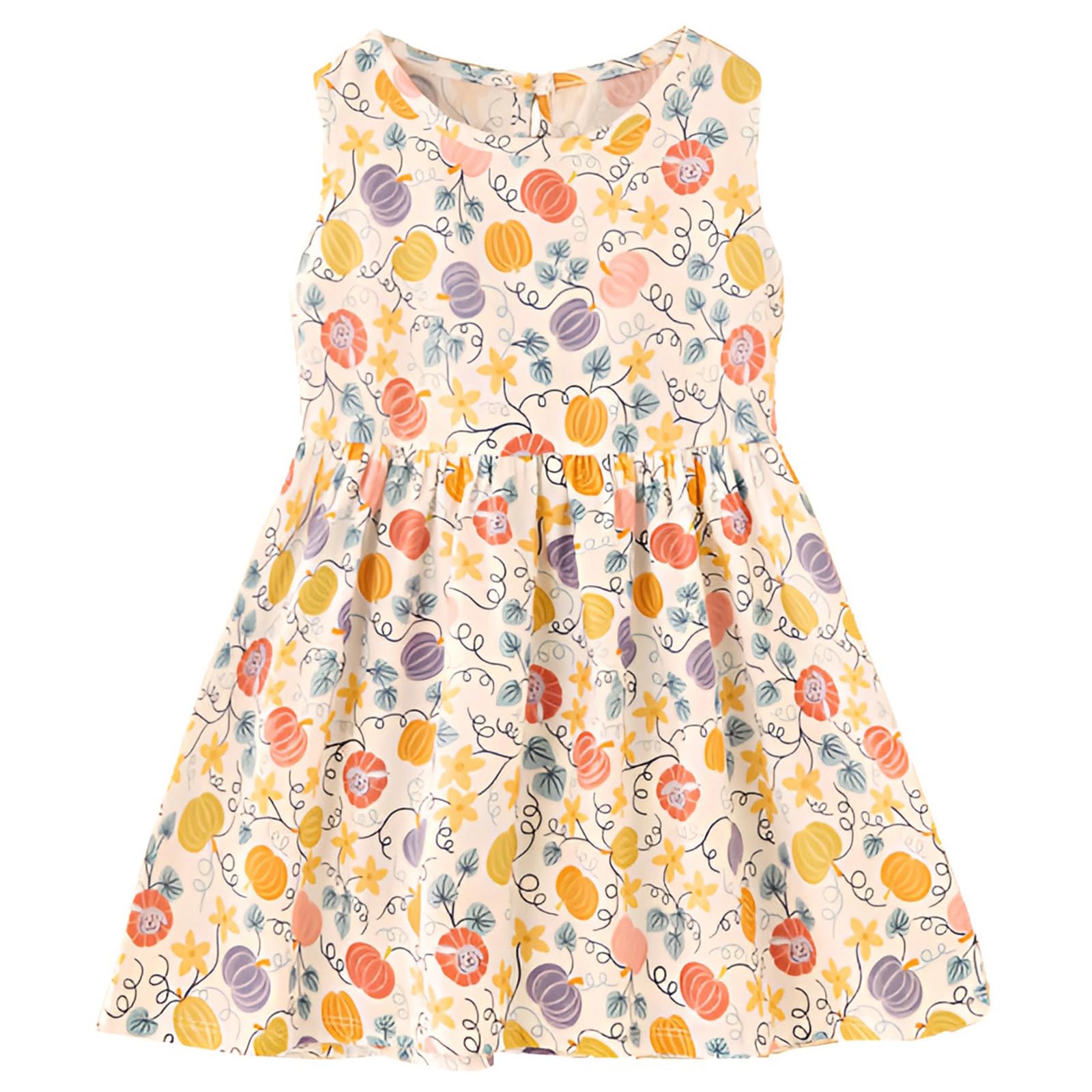 amropi Lot de 3 Robe Bébé Fille Fleurs Imprimée Coton sans Manche Casual Été Robe pour 0-3 Ans