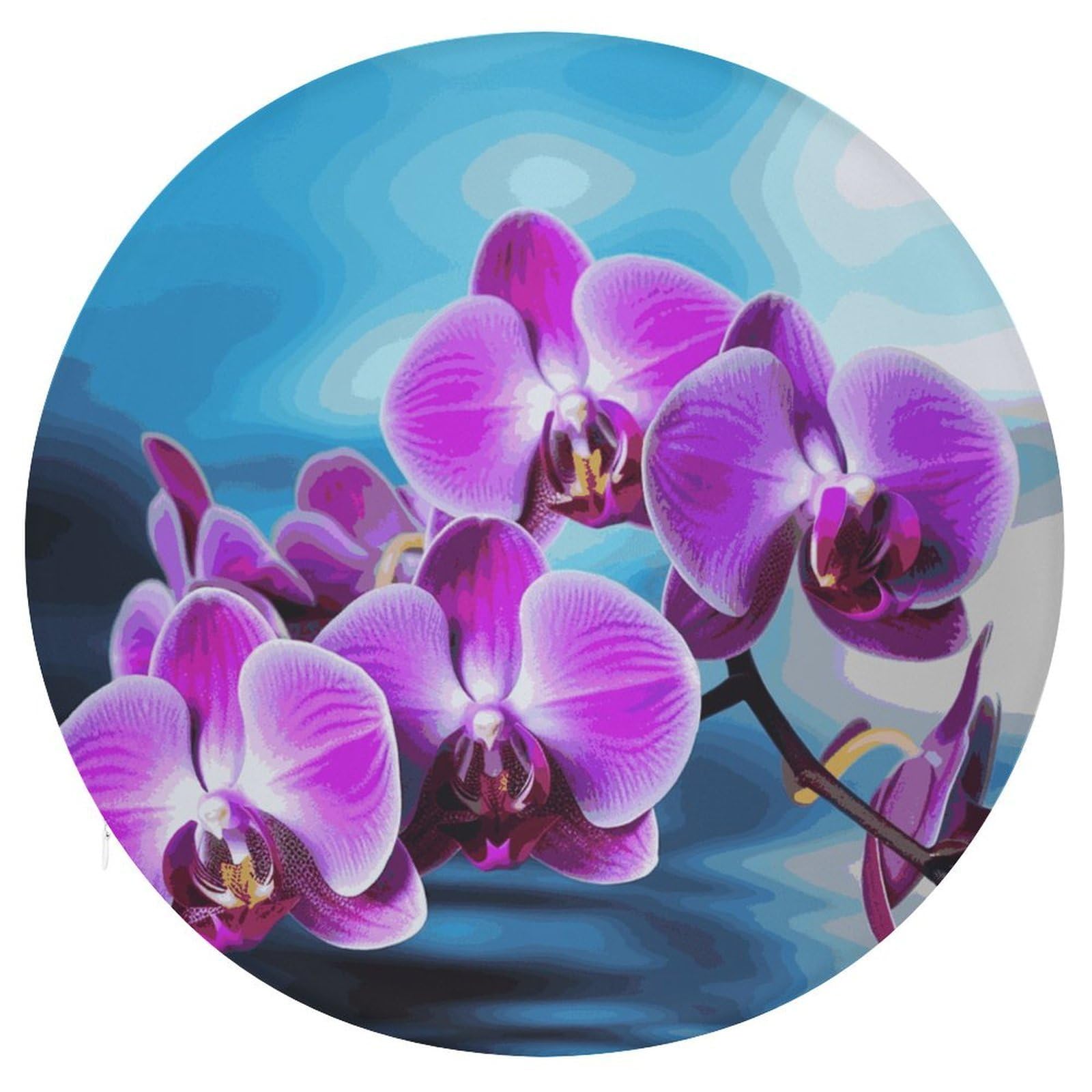 Wsoihfec Style Beautiful Orchid Seat Cushion Round Chair Pad