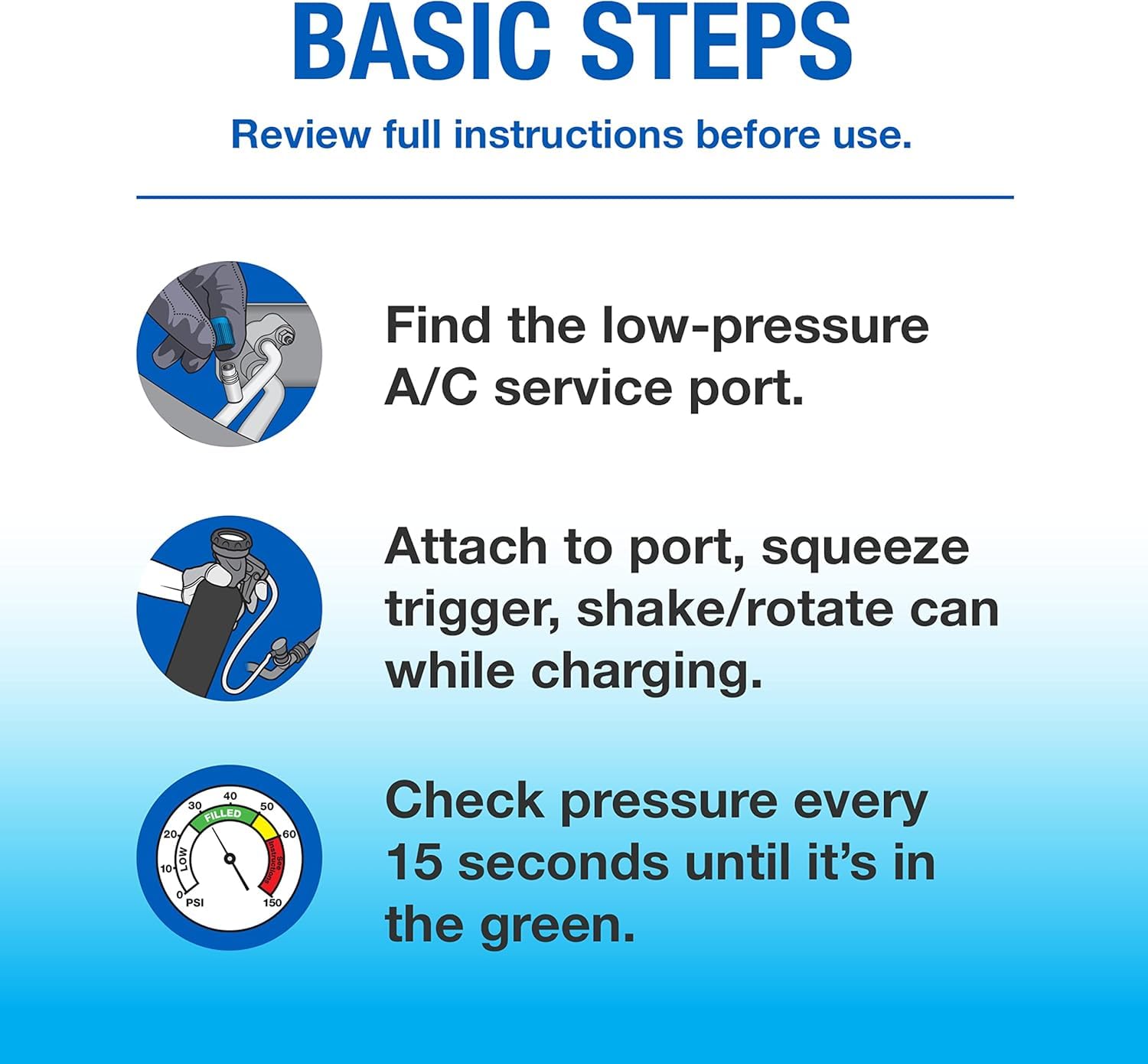 EZ Chill Auto A/C Recharge with Charging Hose and Gauge - Restores and Stops Leaks - 18 Oz
