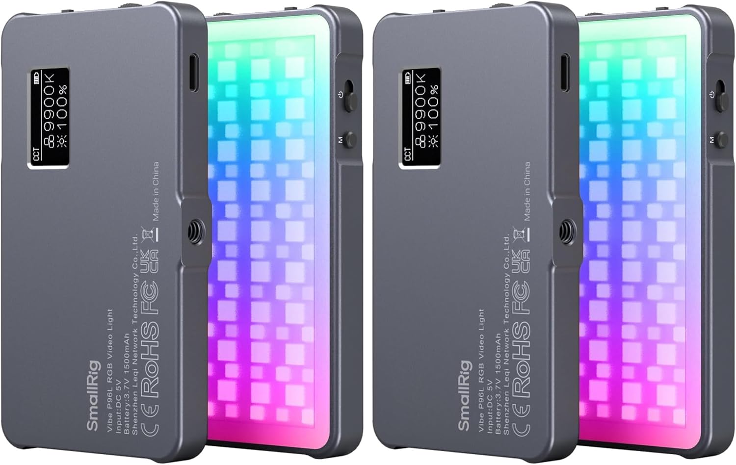 P96L RGB Video Light by SmallRig, Portable Metal LED Camera Light, 2500-8000K, 21 Effects, CRI 96+, OLED Display, Photo and Video Lighting, Long Battery Life, Fits Phone and Camera