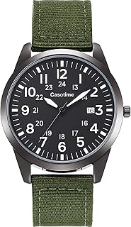 Tactical Military Watch for Men - Field-Tested Analog Quartz with Luminous Dial, 30M Water Resistant Nylon Band & Second Hand | Unisex Army Sport Wristwatch