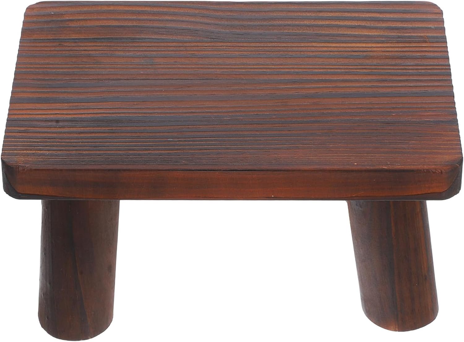 Wooden Step Stool for Seniors Portable Pine Foot Stool Non-Slip Feet for Bathroom Kitchen and Bedroom