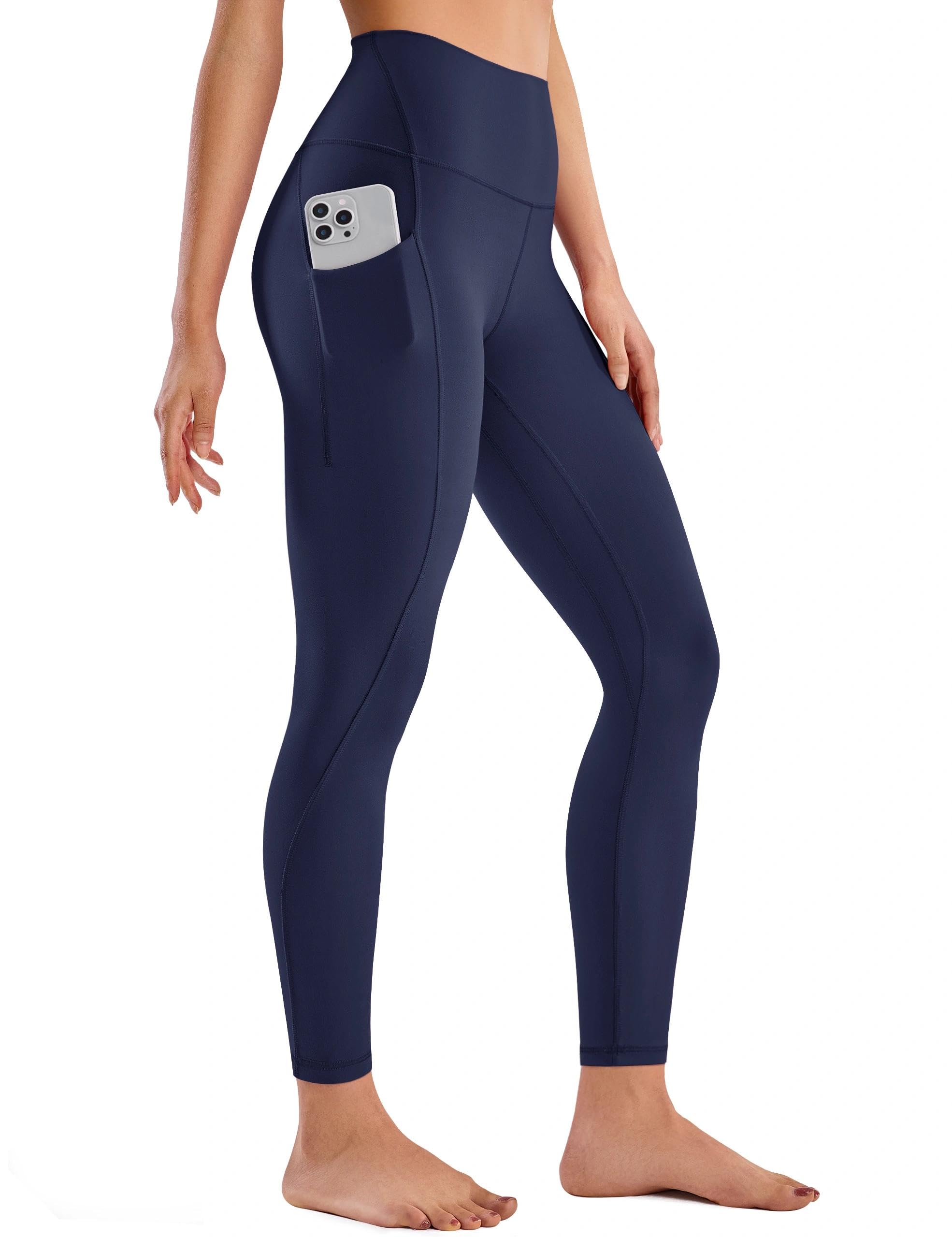 Baydi Women's Navy Blue Clouduxi Workout Leggings With Pockets For 25"
