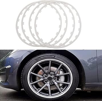 Rim Protector 4PCS Alloy Wheel Protectors, Nylon Anti-Scratch Alloy Rim Protectors Decorative Strips, 16-20 Inch Universal Car Wheel Rim ProtectorsSize16 inch,ColorWhite