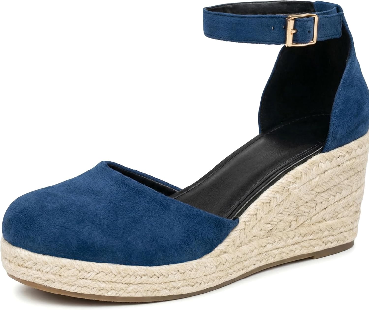 Womens Espadrilles Sandals, Closed Toe Platform for Women Ankle Strap Casual Comfortable Wedge Sandals