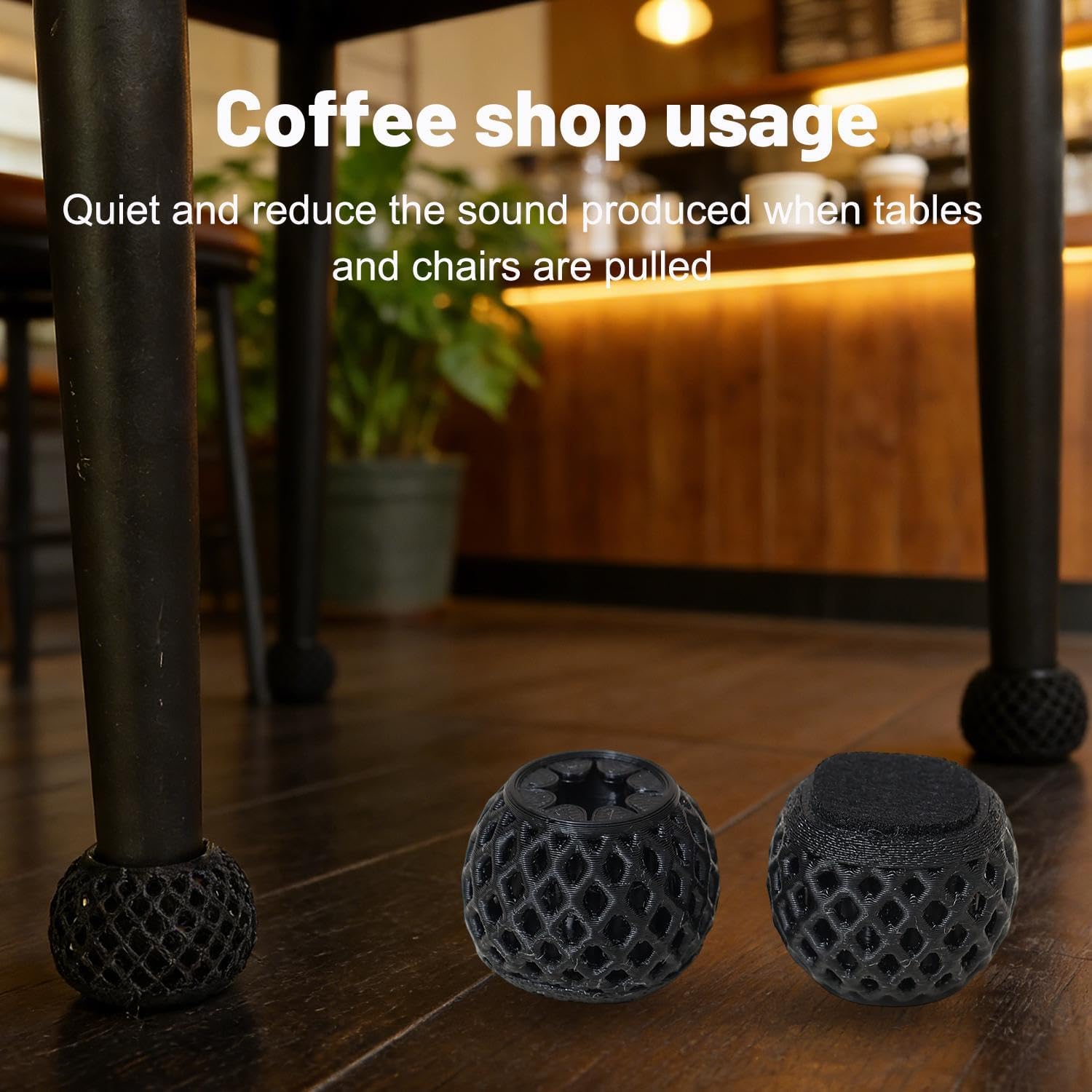 4Pcs/Set 3D Hollow Design Self-Locking Chair Leg Floor Protectors, Thick Non-Slip Furniture Feet Covers, Noise-Reducing Chair Leg Caps for Hardwood & Tile Floors (Large, 4.2x4.2x3.2cm)