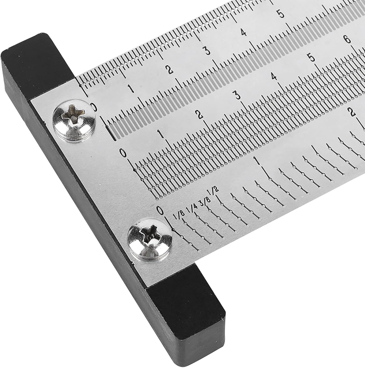 Ultra Precision Marking T-Rule Hole Ruler Stainless Scribing Mark Carpenter Line Carpenter Measuring Tool(12 inches)