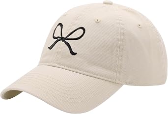 Women Bow Embroidery Baseball Cap Adjustable Outdoor Mom Sun Hat