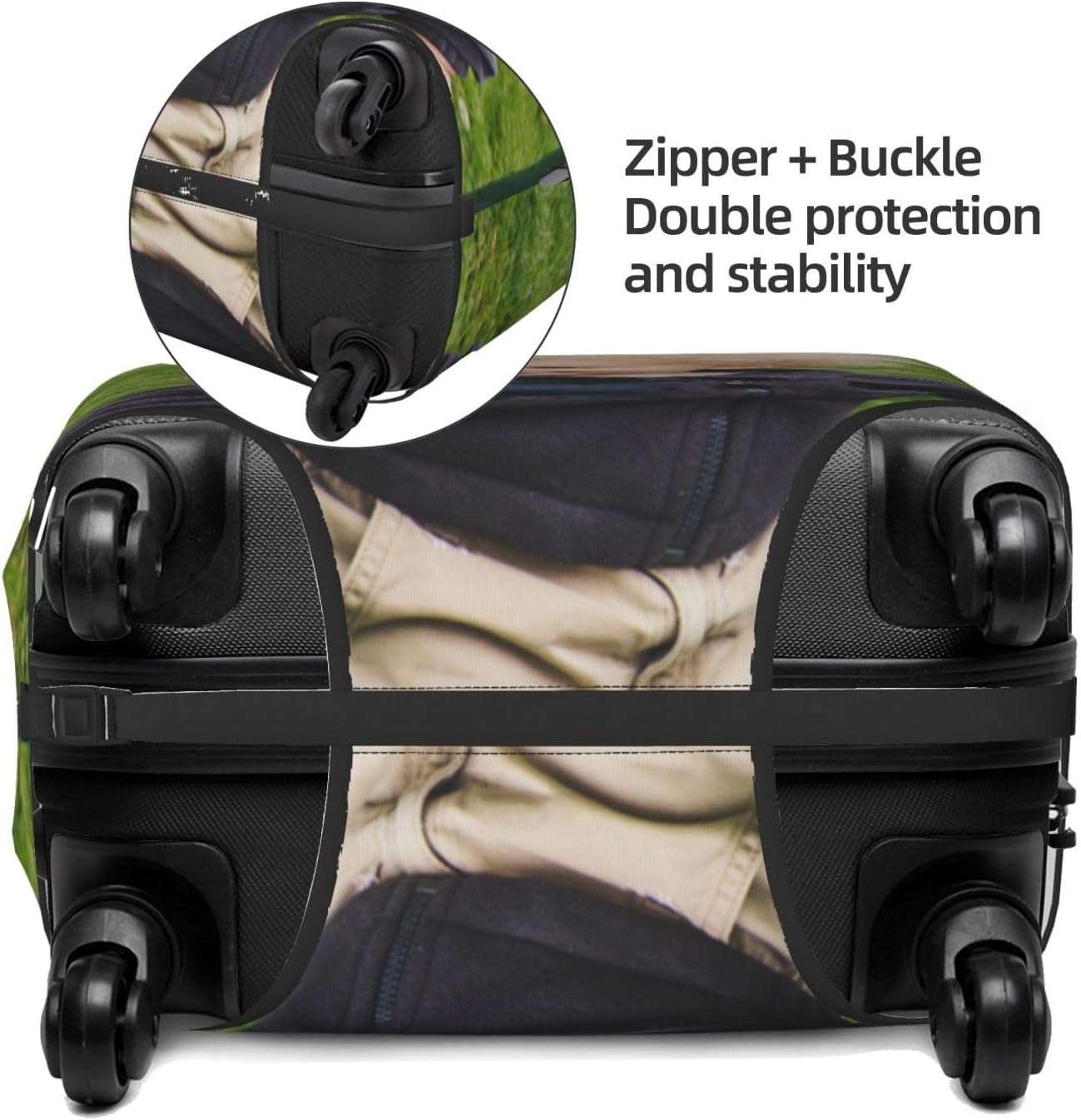 Personalized Photo Luggage Covers for Suitcase, Custom Travel Carry on Cover Protector Wrap Gift for Men Women Kids Couples Business Travelers Suitcase Wrap XL Fits 29-32 In