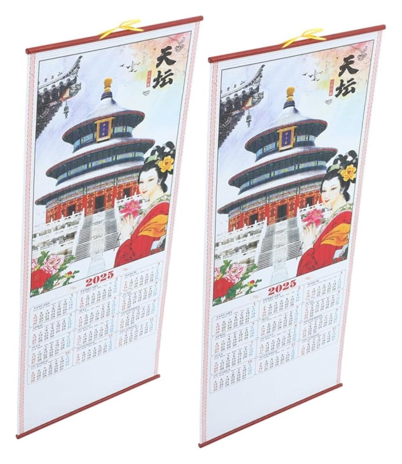 Tischkalender, Tischkalender 2025, Jahr der Schlange, hängender Schriftrollenkalender, Adventskalender, Whiteboard-Kalender, chinesisches Mondneujahr