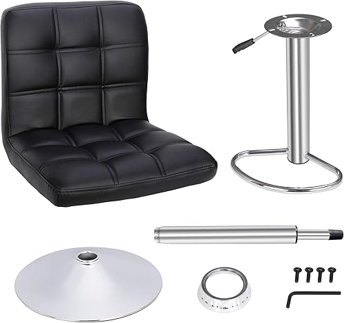 Miniatura 7 de LEMY Juego de 2 taburetes de bar giratorios ajustables, taburetes de bar de piel sintética con respaldo, sillas de comedor para isla de cocina,