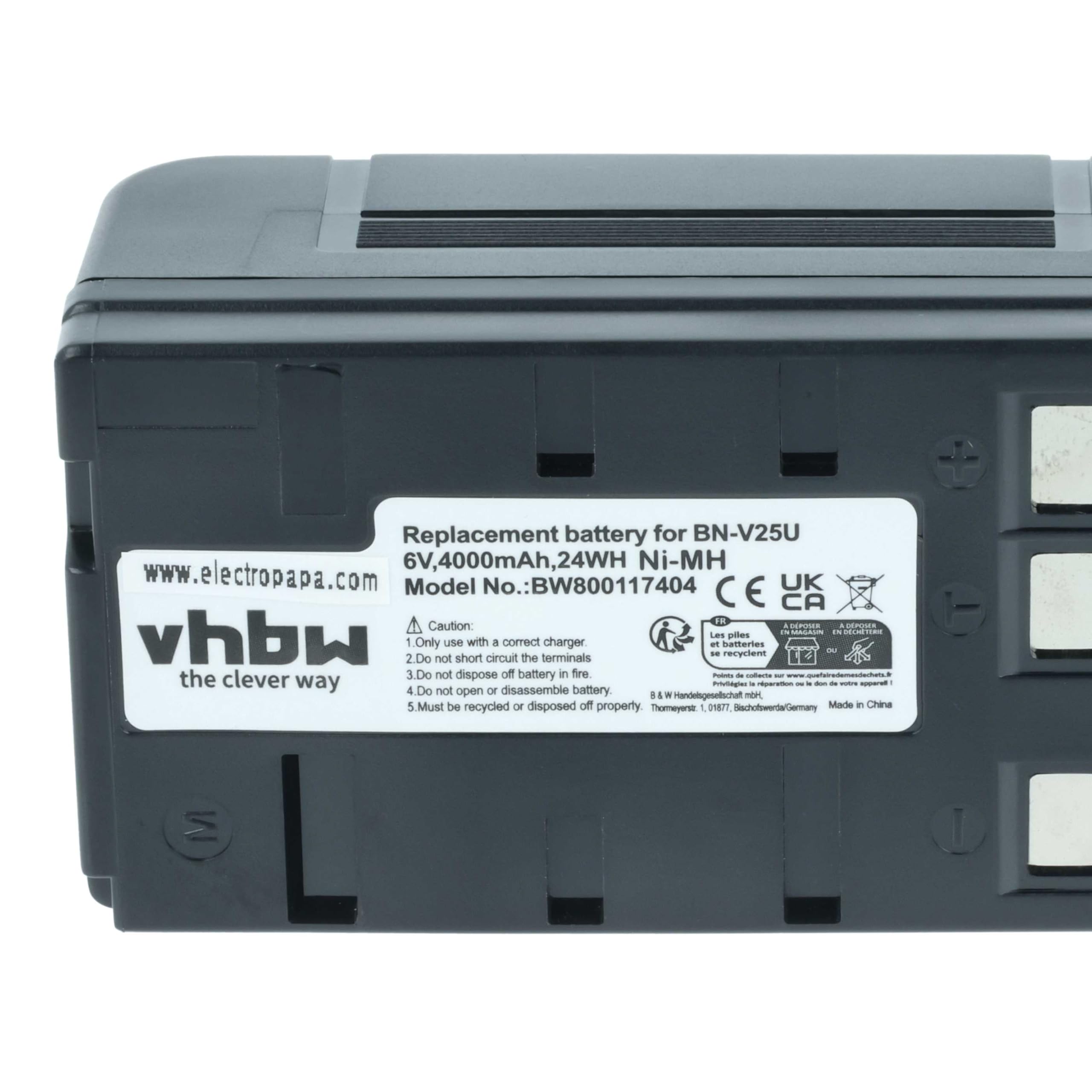 vhbw batteria compatibile con JVC GR-FX17, GR-FX16, GR-FXM16, GR-FXM15, GR-FXM65, GR-FXM40, GR-FXM41, GR-FXM404 fotocamera (4000mAh, 6V, NiMH)