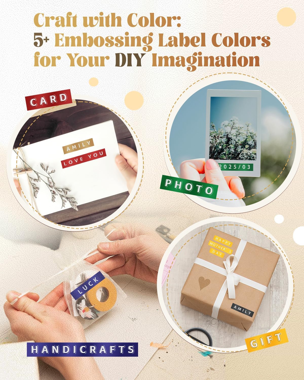 Embossing Label Maker, Scrapbook Junk Journal Supplies, Vintage Embossed Manual Label Maker Machine, Old School Retro Embosser for Scrapbooking & School DIY Crafts, 10-Roll Color 3D Tapes, Omega-S