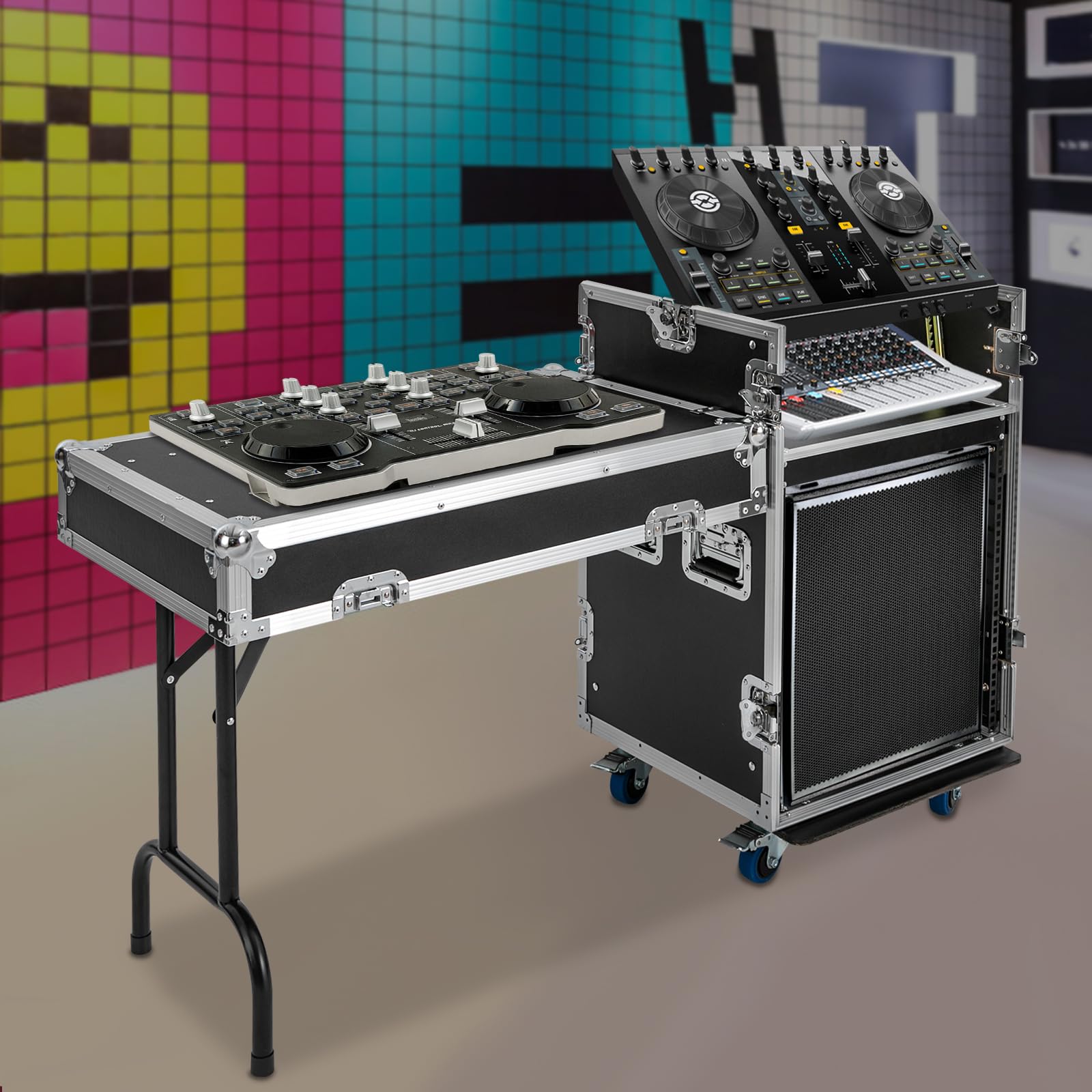 Amazon.com: 12U PA DJ Rack, 2 Tiers Network & Stereo Rack with 4