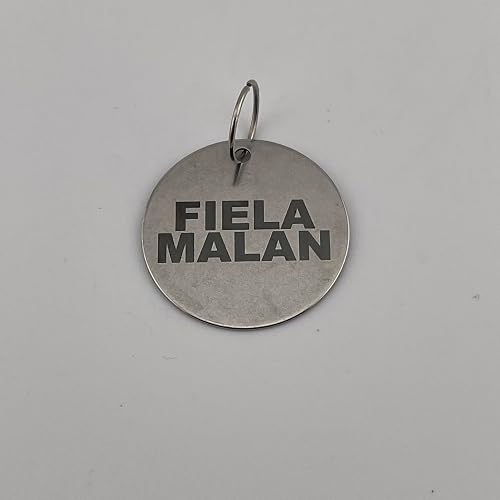 Personalised Round Pet ID Tag, Stainless Steel, Front and Back Engraving, Custom Name and Contact Details