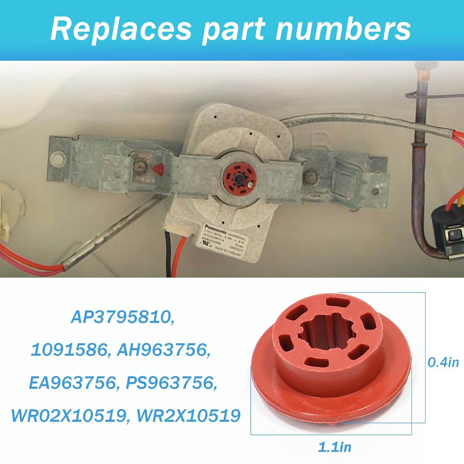 WR60X23584 WR02X12008 Evaporator Fan Motor Component Compatible with GE Refrigerator WR60X31522 WR60X28783 WR60X10046 WR60X10141 WR60X10346 PS10063450 WR60X10045 Replacepart
