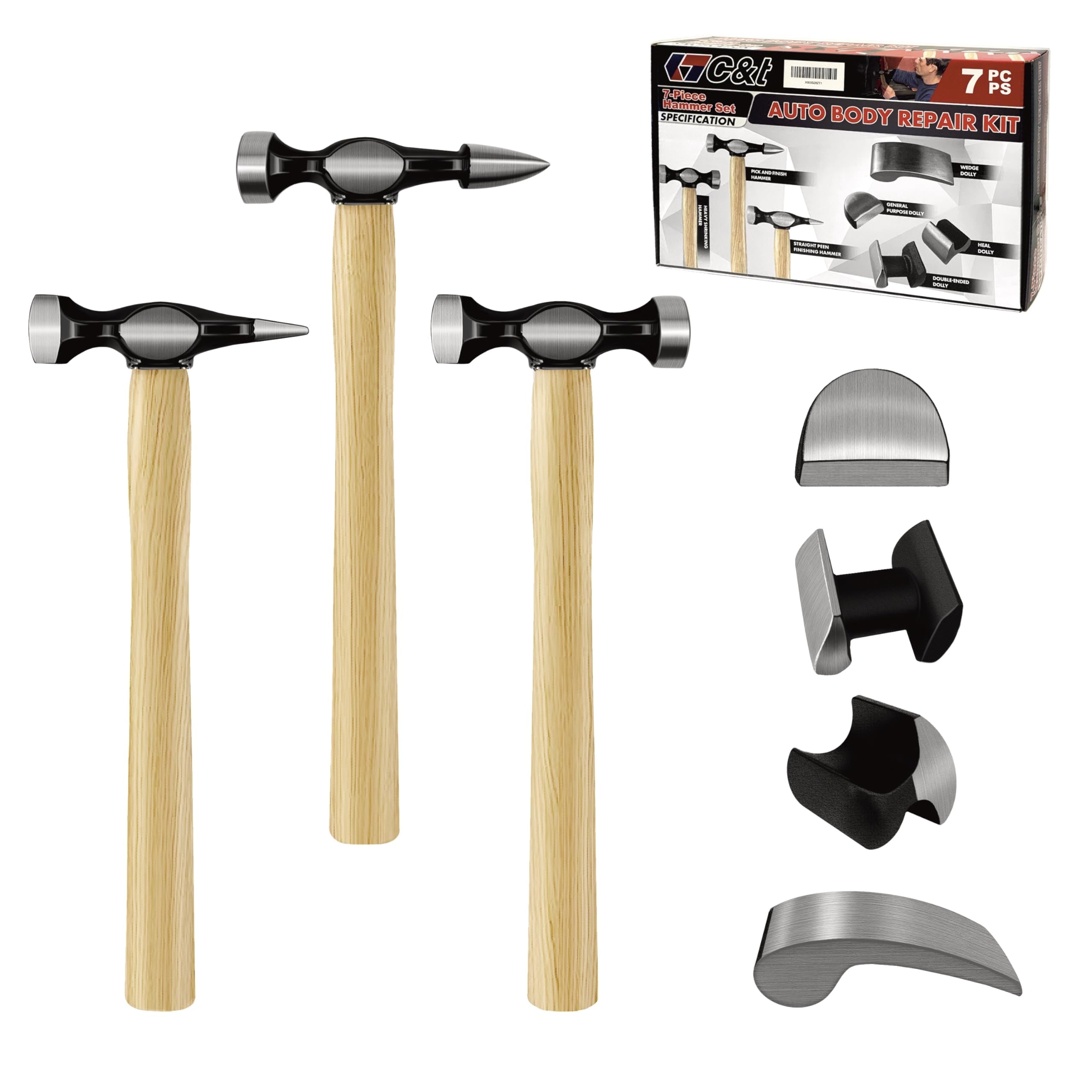 C&T Auto Body Repair Tool Kit,7 Piece