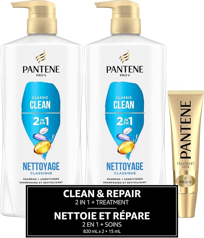 Shamp./A.S. 2-en-1 Pantene Classique (820ml x2).